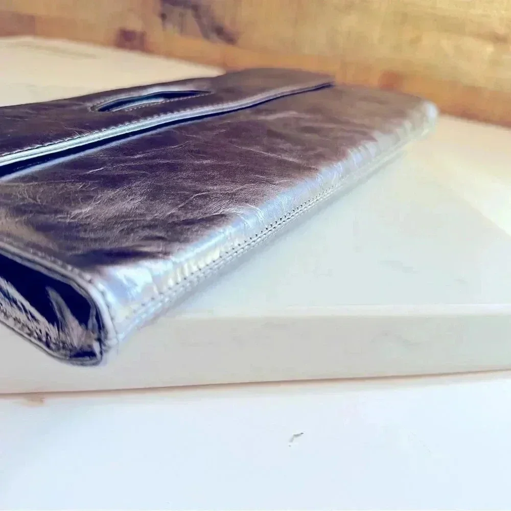 NWT Hobo International Katrina Metallic Pewter Clutch